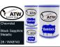 Preview: Chevrolet, Black Sapphire Metallic, 28 / WA8743: 500ml Lackdose + 500ml Klarlack + 250ml Härter - Set, von ATW Autoteile West.